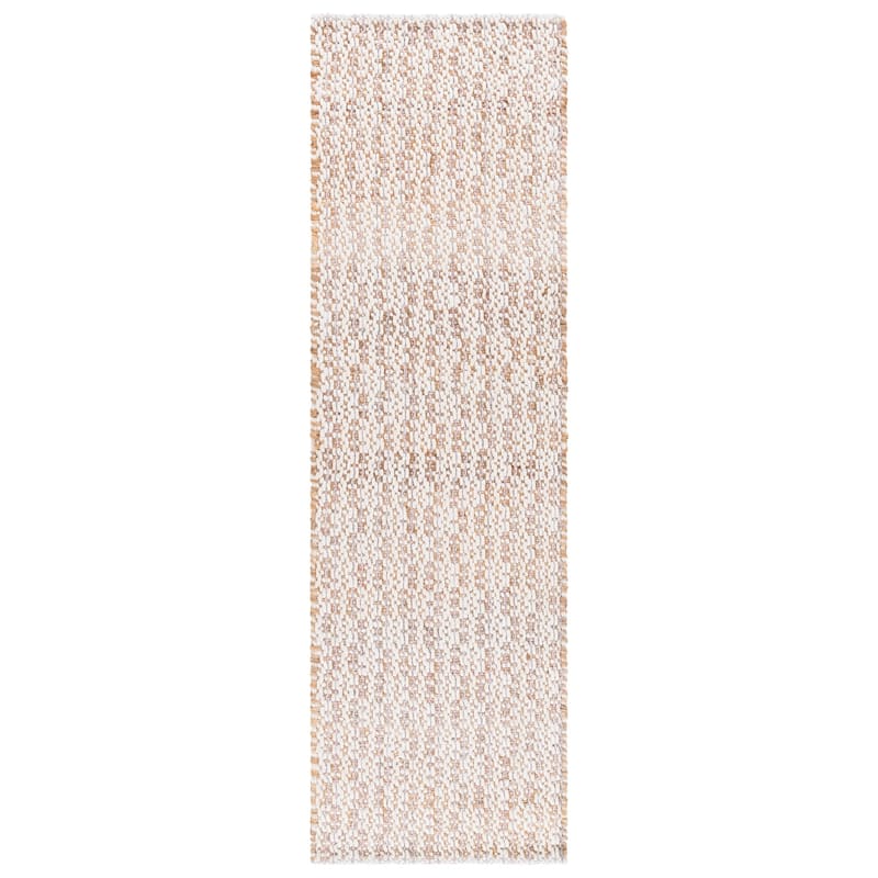SAFAVIEH Handmade Natural Fiber Olessya Farmhouse Jute Rug - Natural/Pink - 2'3" x 8' Runner