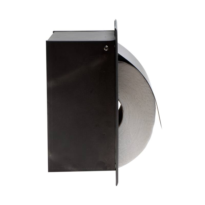 ALFI brand ABTPP77-BB Brushed Black Stainless Steel Recessed Toilet Paper Holder with Cover