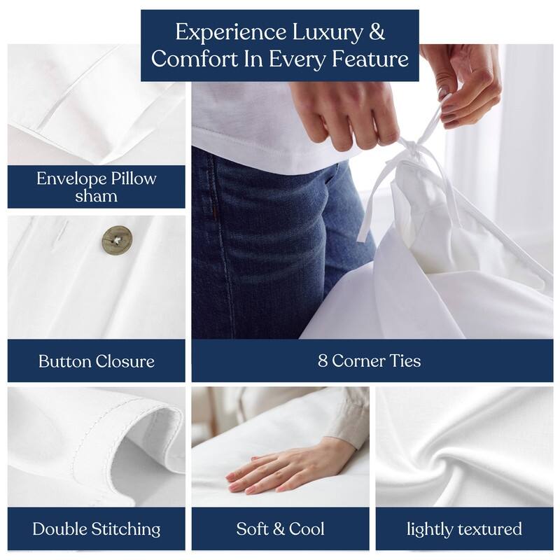 Delara 100% European Flax Linen Duvet Cover Set, Ultra Soft Smooth & Breathable