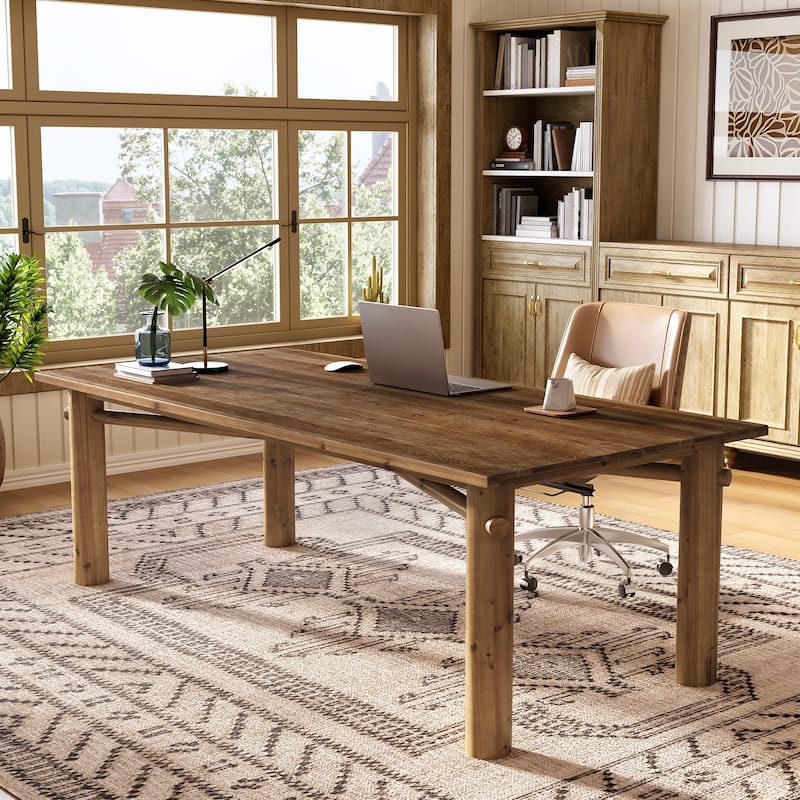 62.99 Inch Large Farmhouse Executive Desk