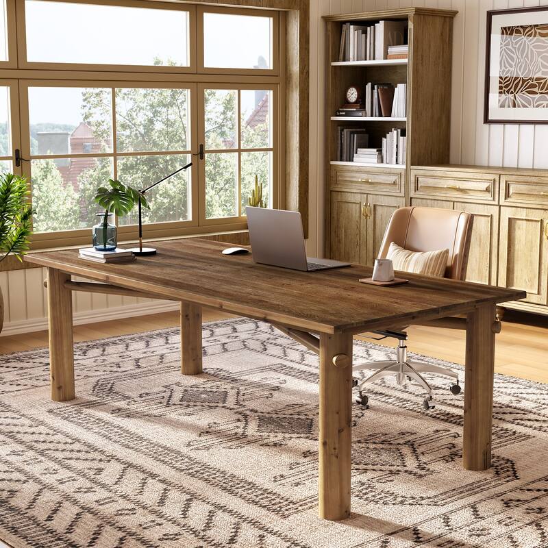 62.99 Inch Solid Wood Home Office Desk