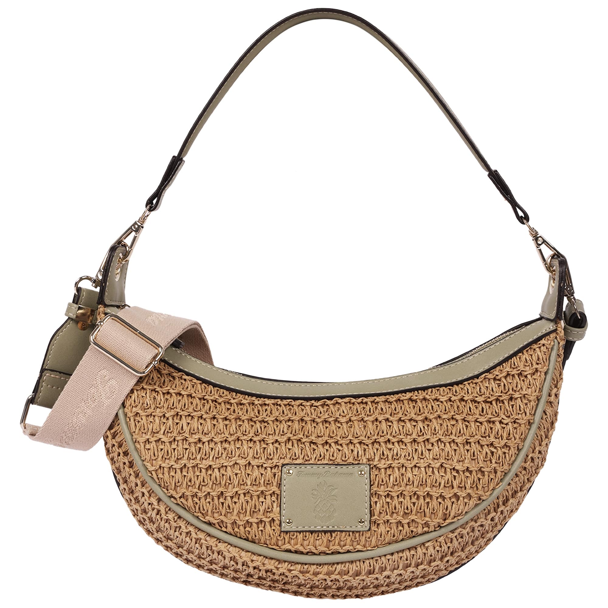Tommy Bahama Raffia Crescent Hobo Bag