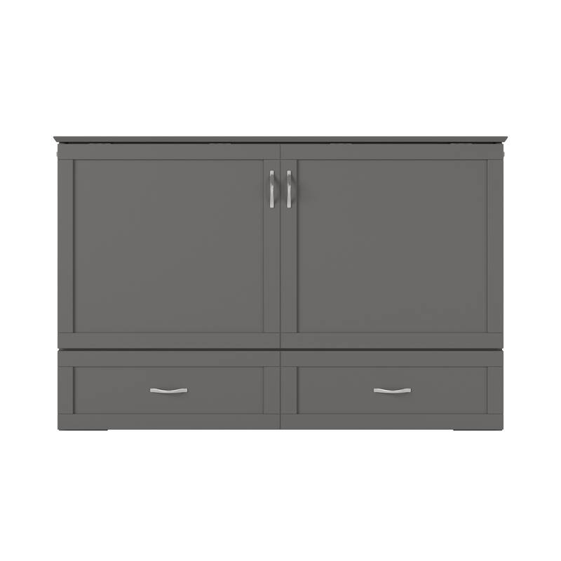 Murphy Bed Chest with Mattress & Charging - Space Saving Folding Bed