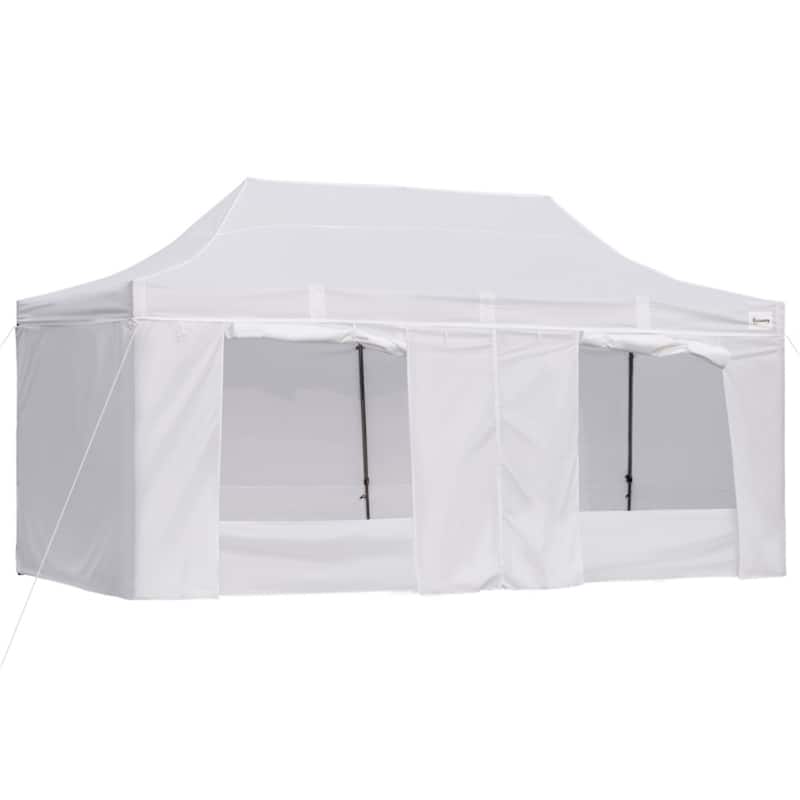 Pop Up Outdoor Tent 19.7 ft x 9.8 ft Waterproof Oxford Fabric with Roller Bag