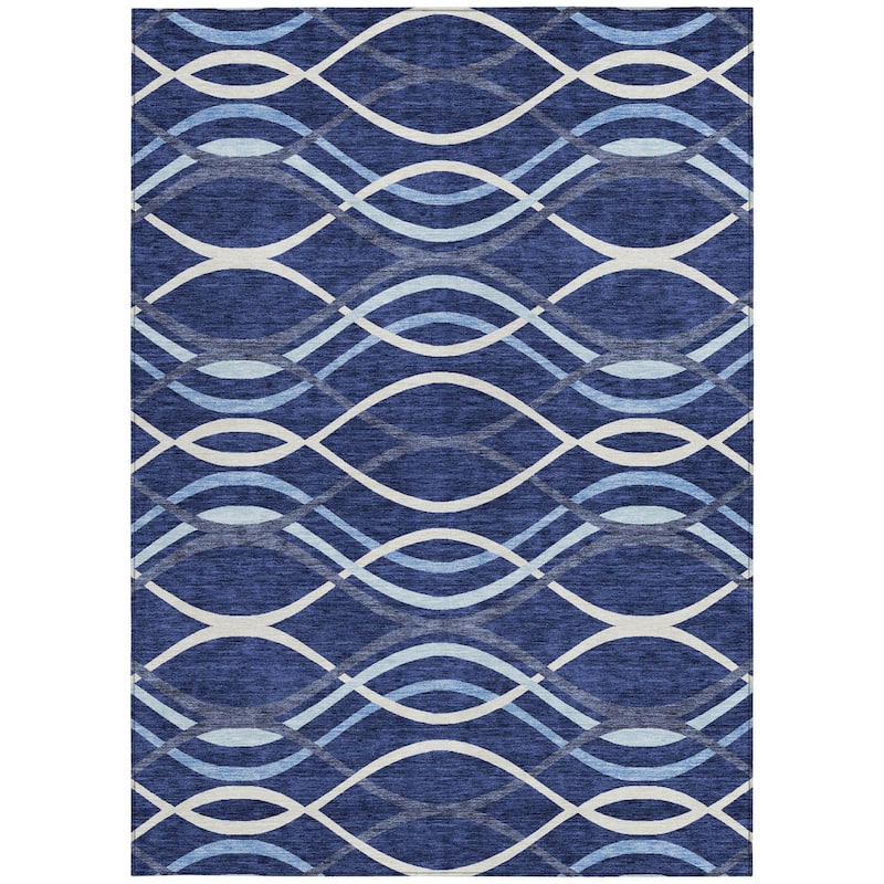 HomeRoots Abstract Transitional Rectangle Outdoor Rug