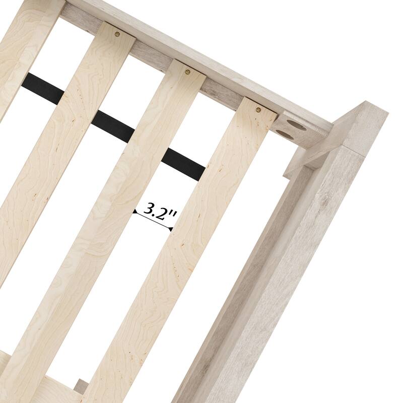 King/Queen Size Wood Platform Bed Frame With Headboard, Solid Wood Platform Bed, No Box Spring Needed, Easy Assembly