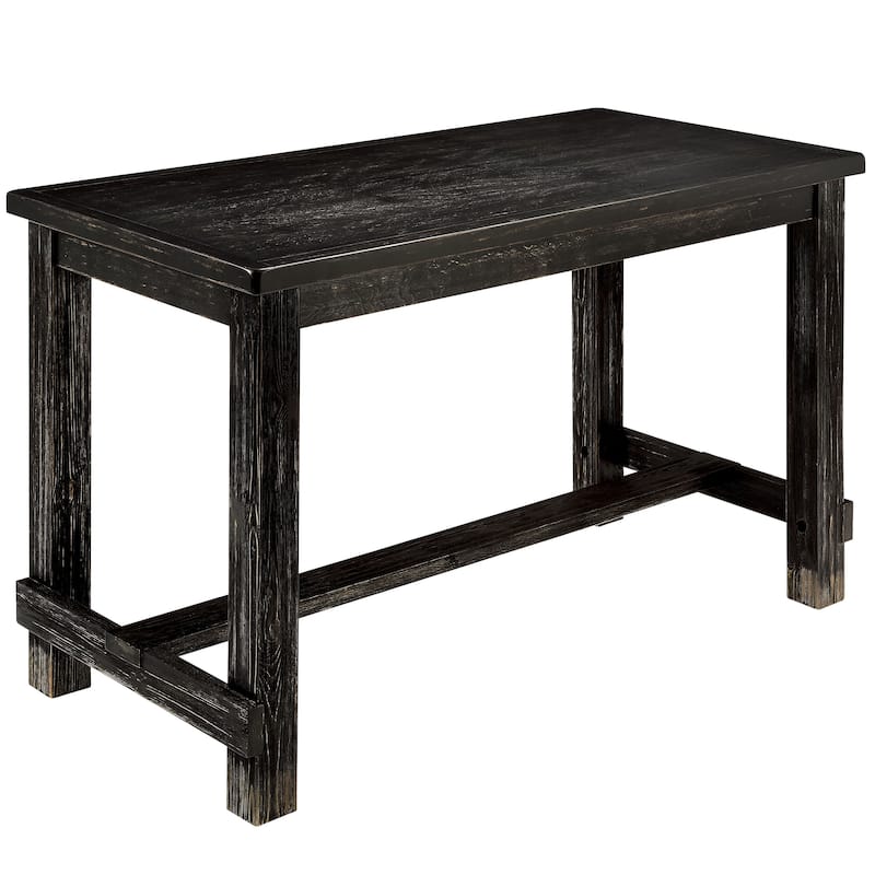 Miller Rustic Antique Black Wood Counter Height 5-Piece Dining Table Set