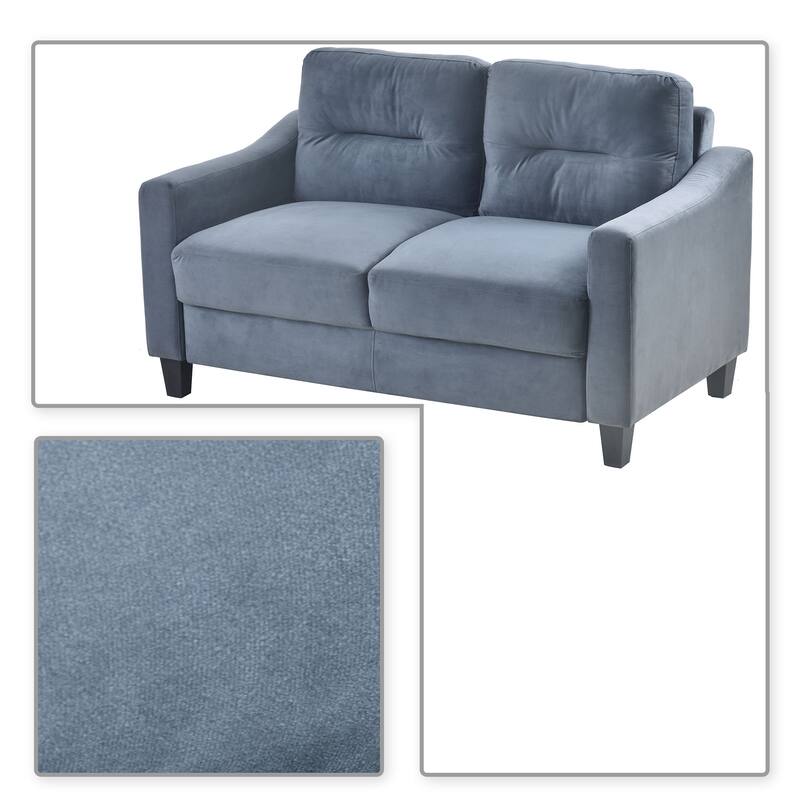 Modern Minimalist Velvet Upholstered Sofa with Plastic Legs