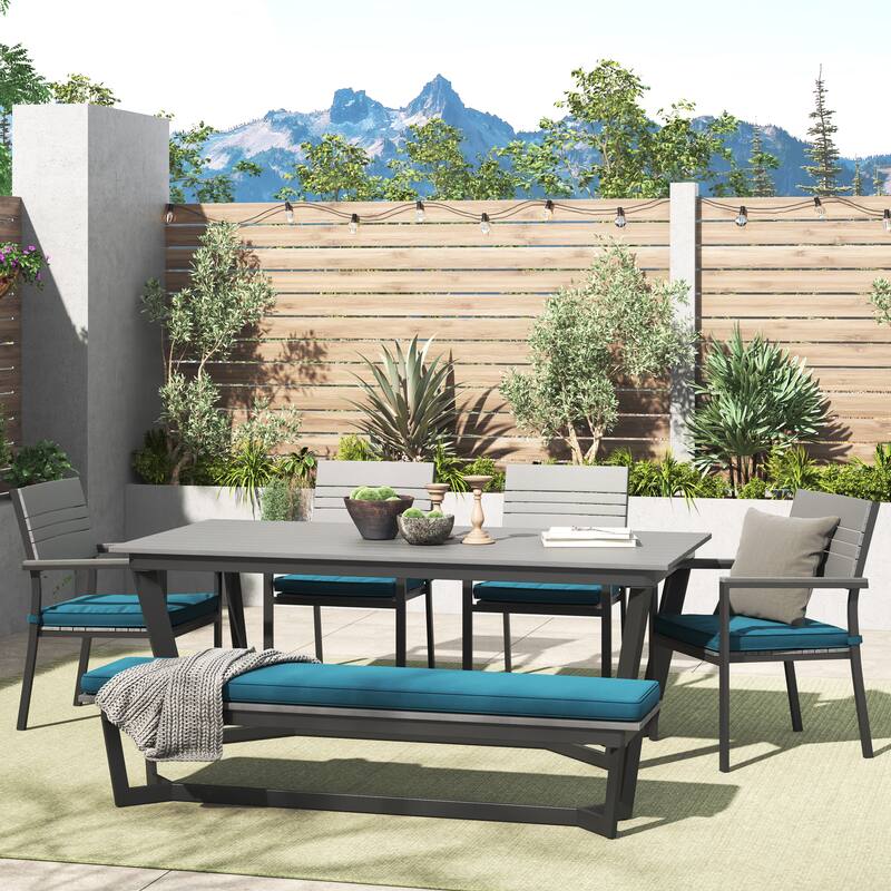 Corvus Orville 6-piece Aluminum Outdoor Dining Set with WPC Table Top