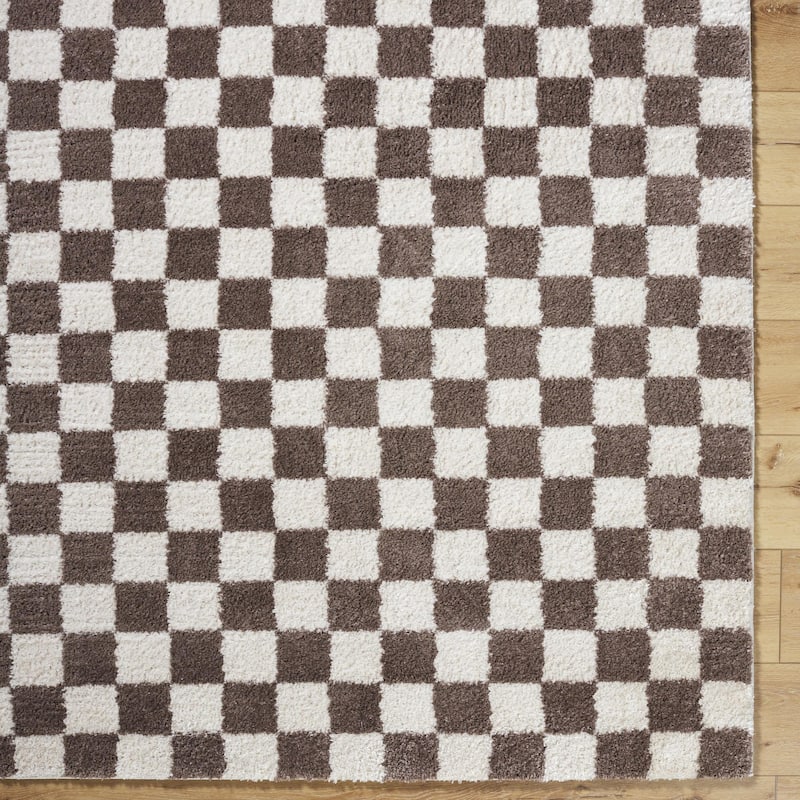 Livabliss Scandinavian Fossay Shag Stripe Washable Area Rug