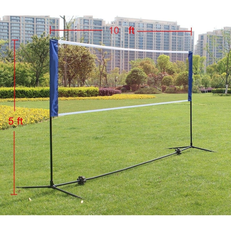 Portable Large Volleyball Badminton Tennis Net with Carrying Bag Stand/Frame 10FT