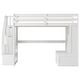 preview thumbnail 8 of 17, Full Size Loft Bed with Desk and Shelves, Multifunctional Bed Frame with Built-in Drawers and Storage Staircase