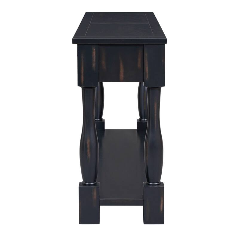 63" Long Console Table with Drawers and Shelf for Entryway