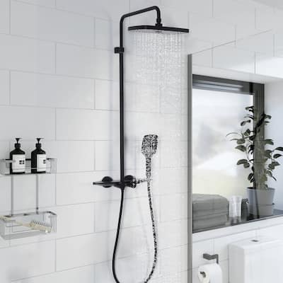 Wall-Mounted Complete Shower System with Rough In-Valve