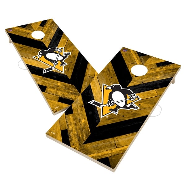 slide 2 of 5, Pittsburgh Penguins NHL Cornhole Board Set Include Carrying Case