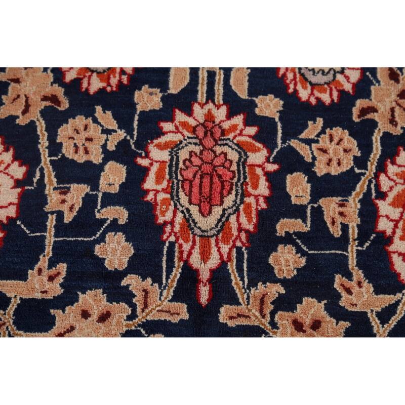 Vegetable Dye Blue Mood Persian Vintage Area Rug Handmade Wool Carpet - 9'10"x 12'10"