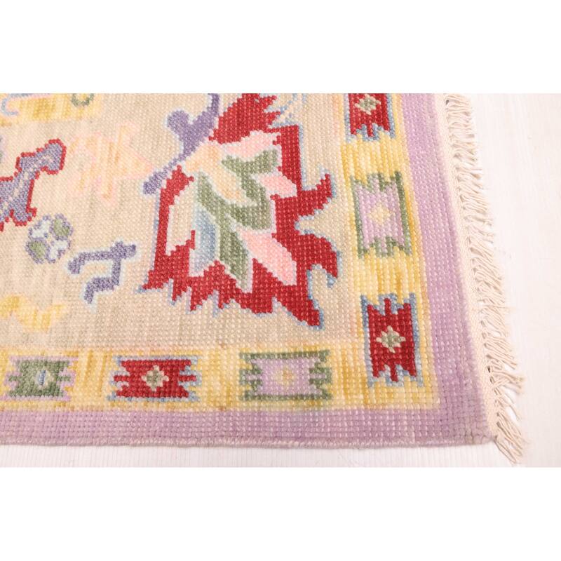 ECARPETGALLERY Hand-knotted Modern Oushak Violet Wool Rug - 8'0 x 10'0