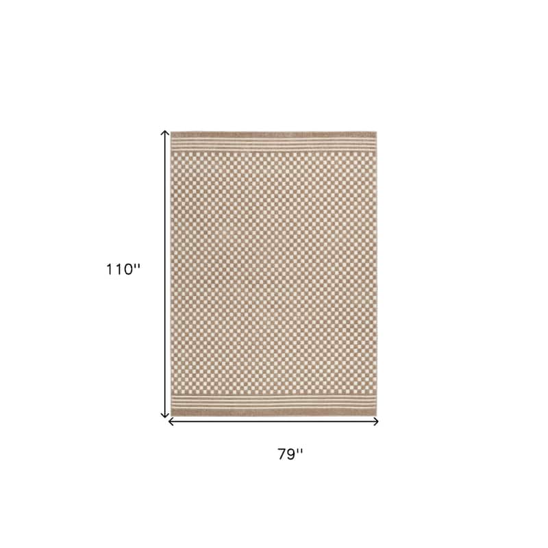 Bede Geometric Modern Woven Low Pile Area Rug By HomeRoots - 110' X '79' X '0.25