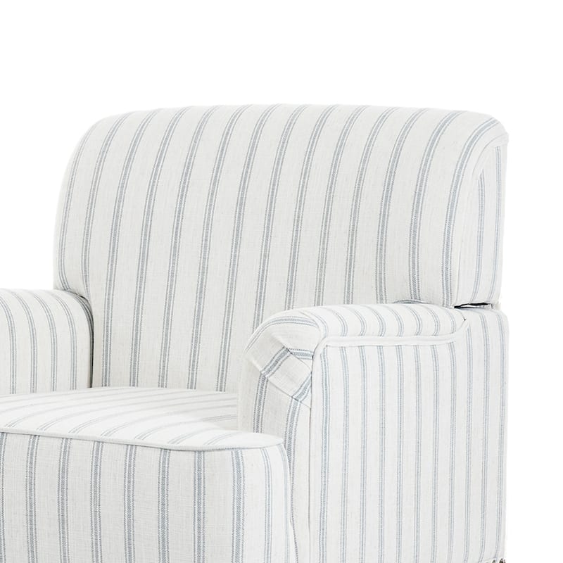 Linen Accent Chairs Nailhead Trim Armchairs with Wooden Legs