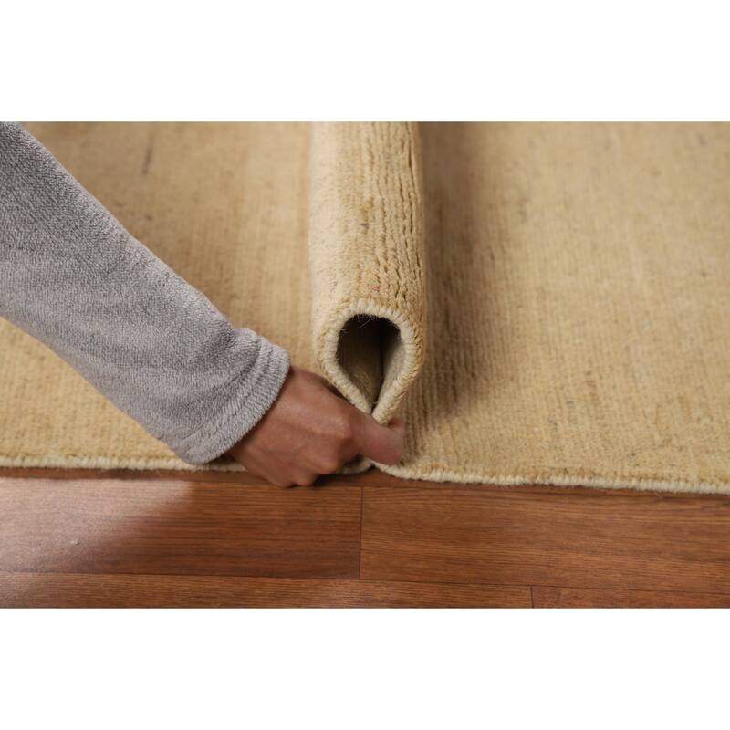 Striped Gabbeh Modern Runner Rug Hand-Knotted Wool Carpet - 2'10"x 9'6"