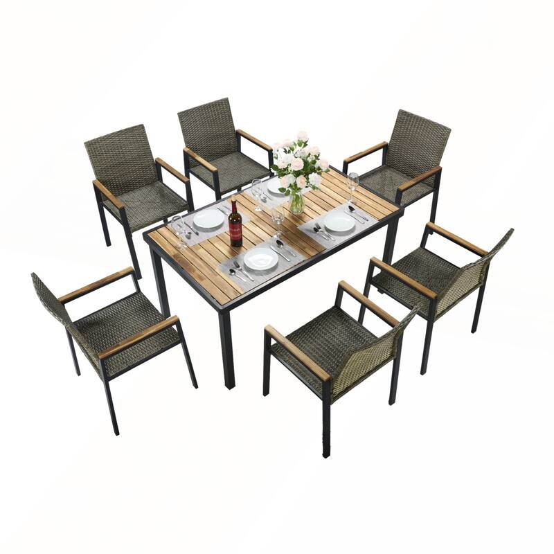 All Weather 7-Piece Patio Dining Table Sets
