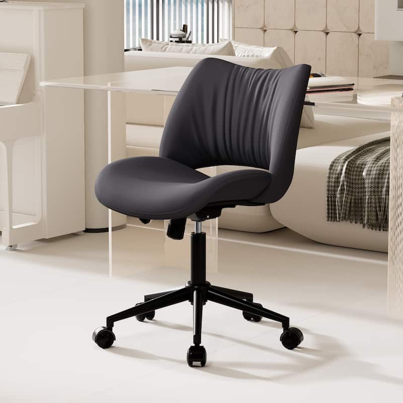 Ergonomic Faux Leather Office Chair, Swivel Task Chair