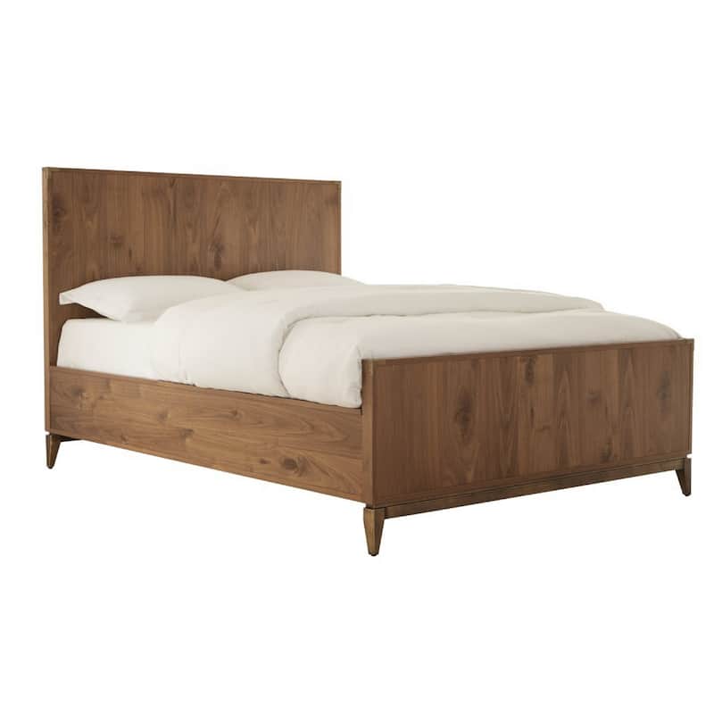 Veldt California King Panel Bed, Brown Knotty Wood Veneer, Corner Brackets