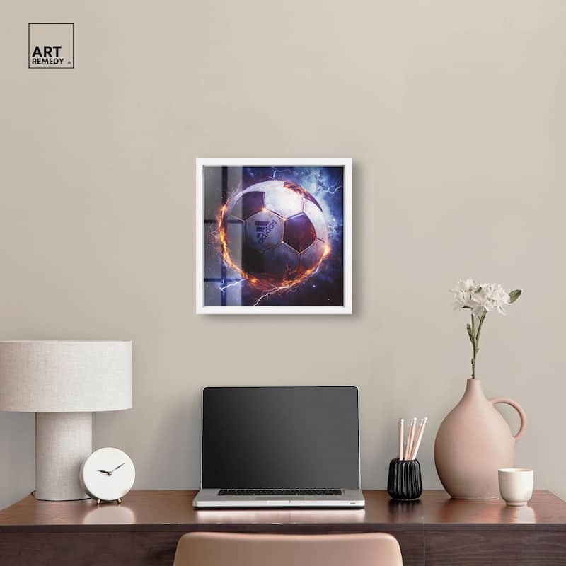 Electrify Soccer Ball Shadowbox by Art Remedy
