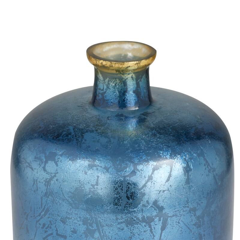 White or Blue Glass Vase with Gold Rim