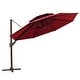 preview thumbnail 29 of 36, VredHom 11.5 Ft Outdoor Double Top Cantilever Umbrella with Cross Stand