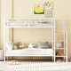 preview thumbnail 1 of 20, Multifunctional Design Twin Over Twin Metal Bunk Bed with Lateral Storage Ladder and Wardrobe White