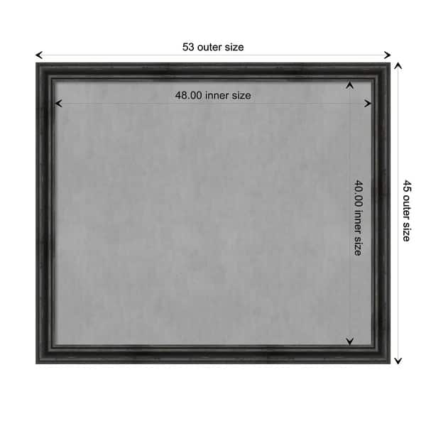dimension image slide 4 of 17, Amanti Art Rustic Pine Black Framed Magnetic Board