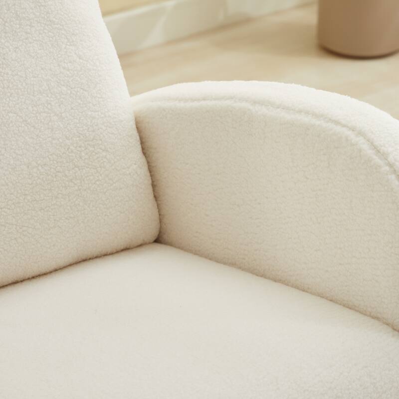 Upholstered Rocking Chair Nursery Chair with High Back and Side Pocket