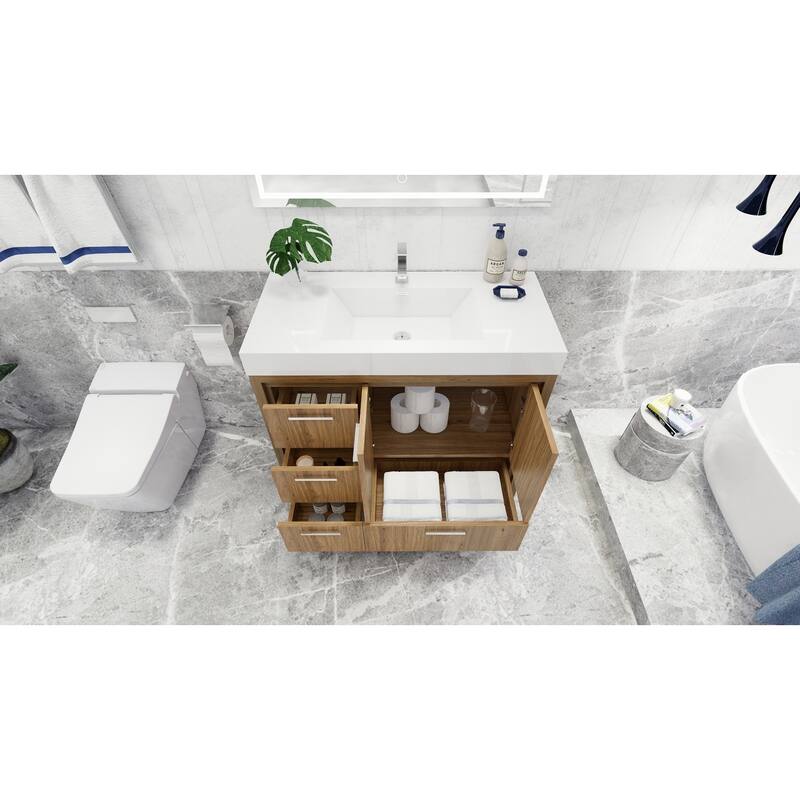 Dove 42'' Freestanding Vanity with Reinforced Acrylic Sink