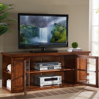 Leick Home 88162 Burnished Oak TV Stand For 60" TV's, Medium Oak