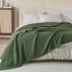 preview thumbnail 78 of 99, Linery & Co. 100% Cotton All-Season Lightweight Waffle Weave Knit Throw Blanket Forest Green - Full/Queen