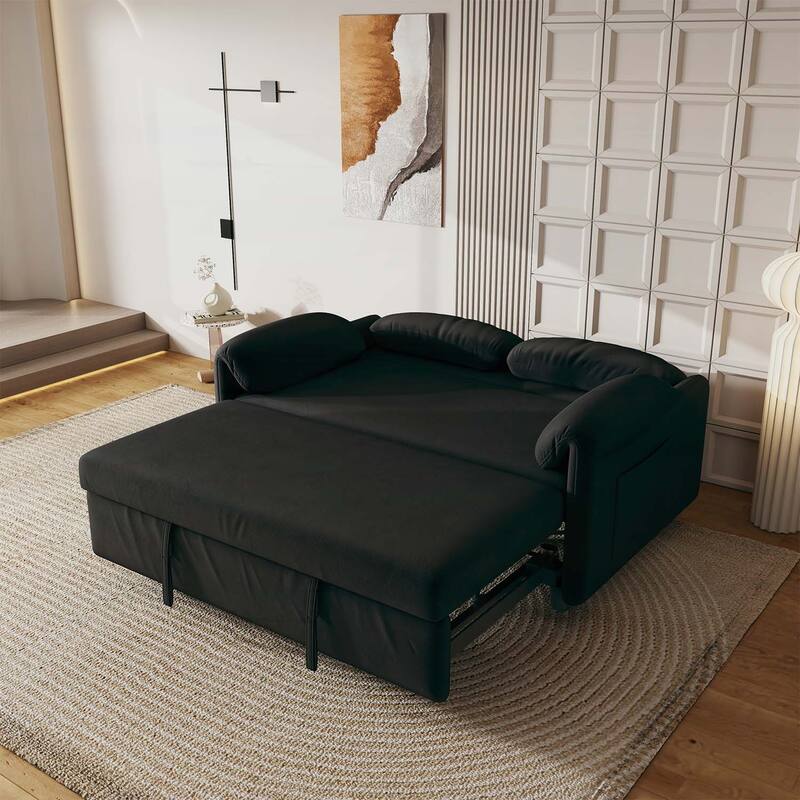 Sofa Centric Design: 54-Inch Sofa Bed with Dual Purpose - A Stylish Retractable Bed for Your Living Room