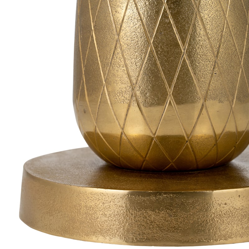 24"H Pineapple Gold Metal Side Accent Table for Your Living Room or - 15" x 15" x 24"