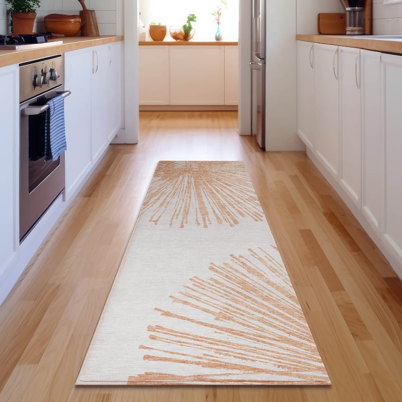Premium Washable Super Soft Abstract Blast Mayfield Rug - Salmon - 2' 3" x 7' 6" - Runner