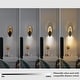 preview thumbnail 9 of 14, Modern LED 6-Light Wall Sconce Black and Antique Gold Bathroom Vanity Light - W 6.7" x H 16.1"