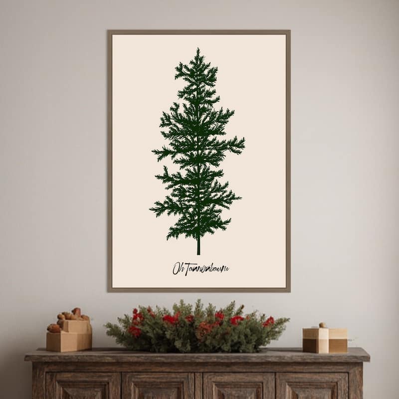 Oh Tannebaum Framed Canvas Wall Art Print - Sylvie Dark Gold