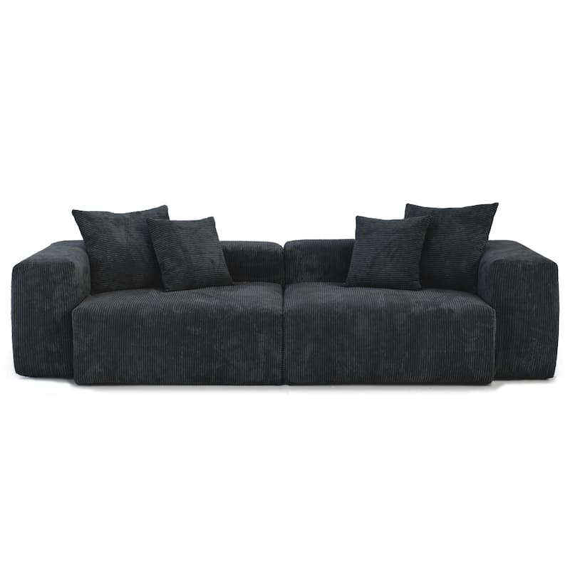 Oversized Corduroy Fabrics Sectional Sofa Set