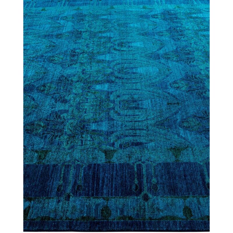 Vibrance, One-of-a-Kind Hand-Knotted Area Rug - Blue, 8' 0" x 12' 4" - 8' 0" x 12' 4"
