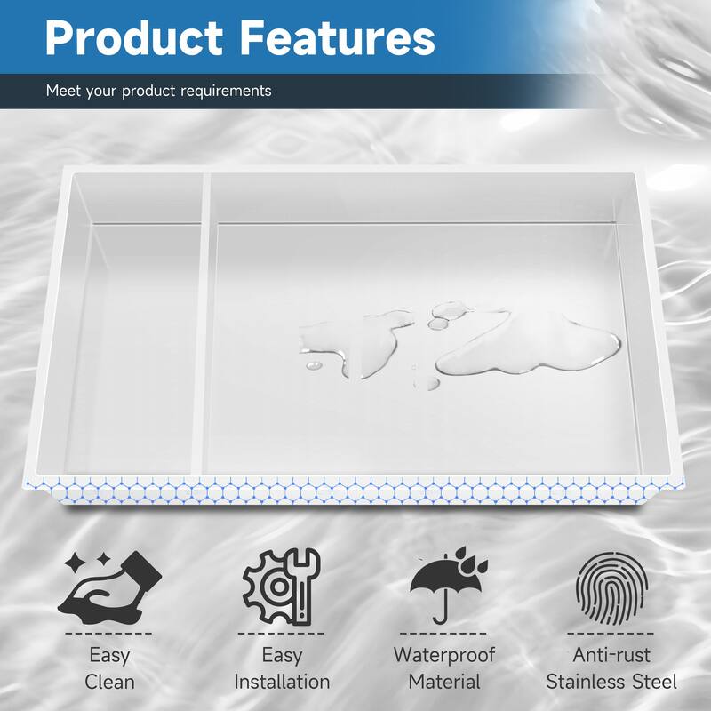 WIZ 12-inch W x 25-inch H x 4-inch D Stainless Steel Shower Niche