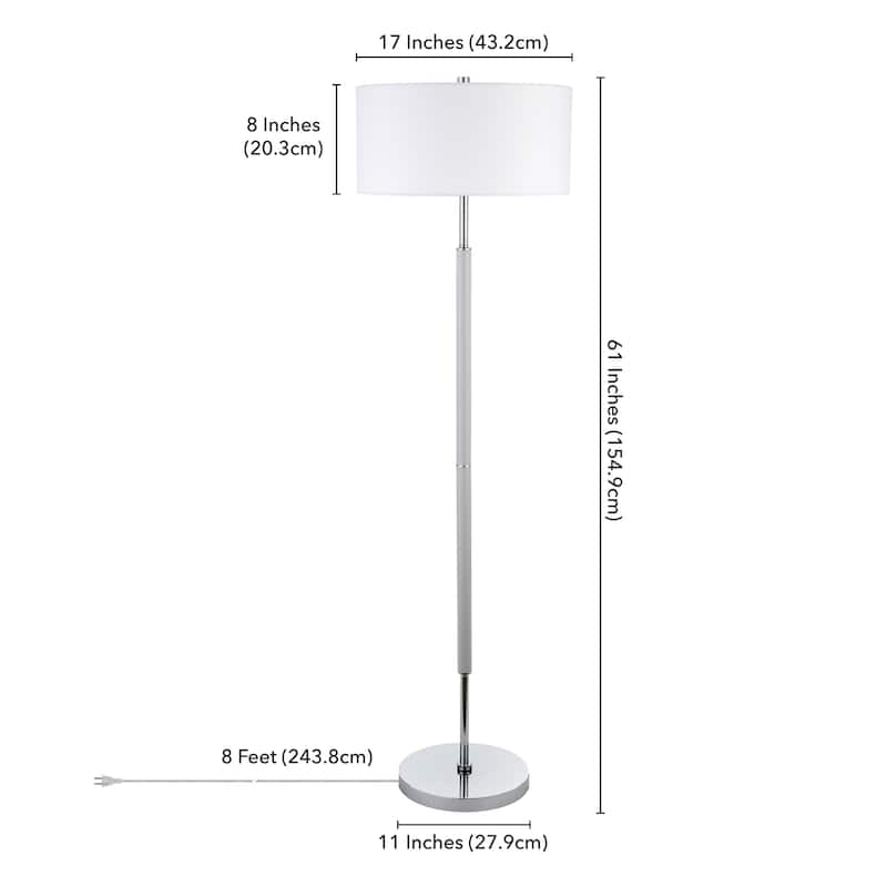 Simone 2-Light Floor Lamp with Fabric Shade