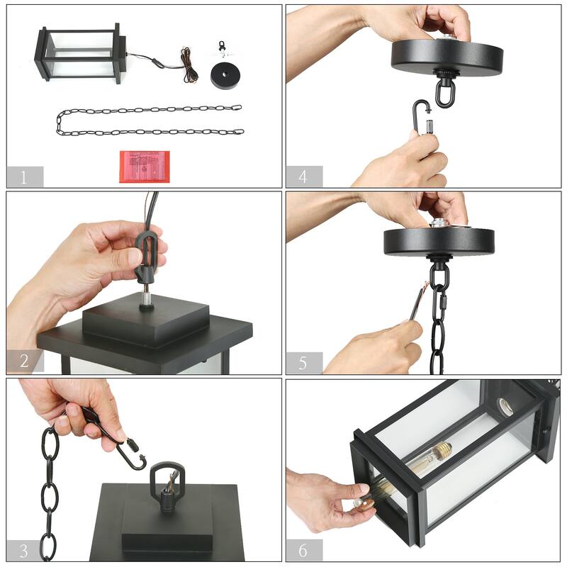 Modern Farmhouse Black 1-light Patio Outdoor Wall Sconce - L6.7"X W9.1" X H11.8"
