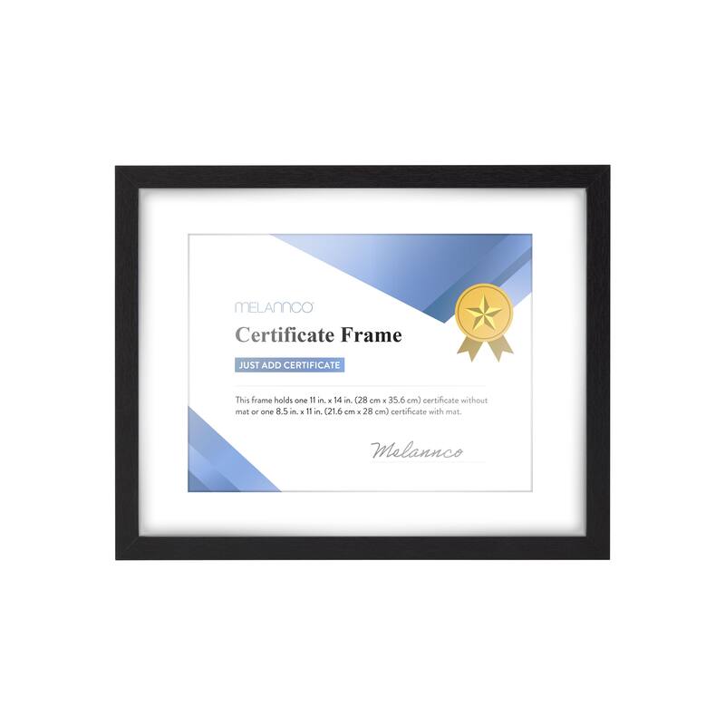 Melannco MDF Document Frame, 15X12 Inch, Black