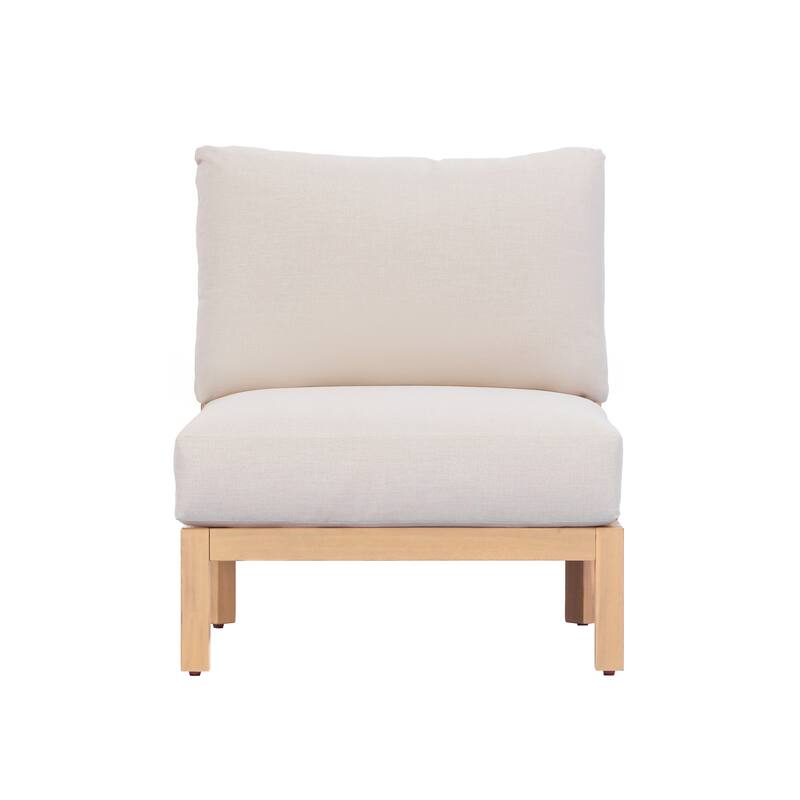 Christopher Knight Home - Outdoor Acacia Wood Club Chair with Rope-Woven Back & Water-Resistant Cushion