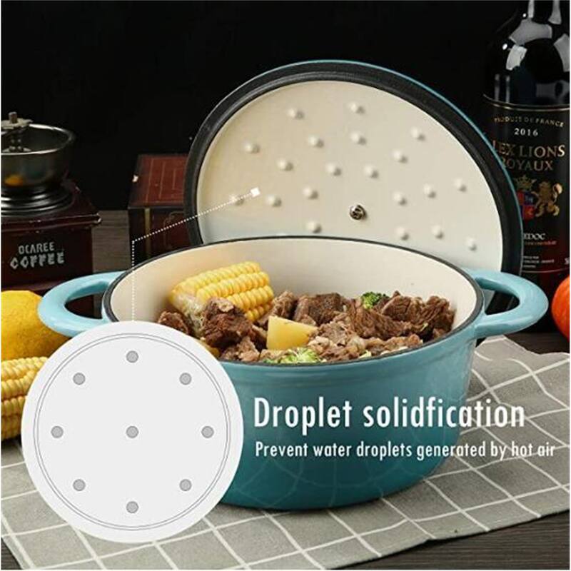 Enameled Cast Iron Dutch Oven with Self Basting Lid Cookware Pot 4.5QT