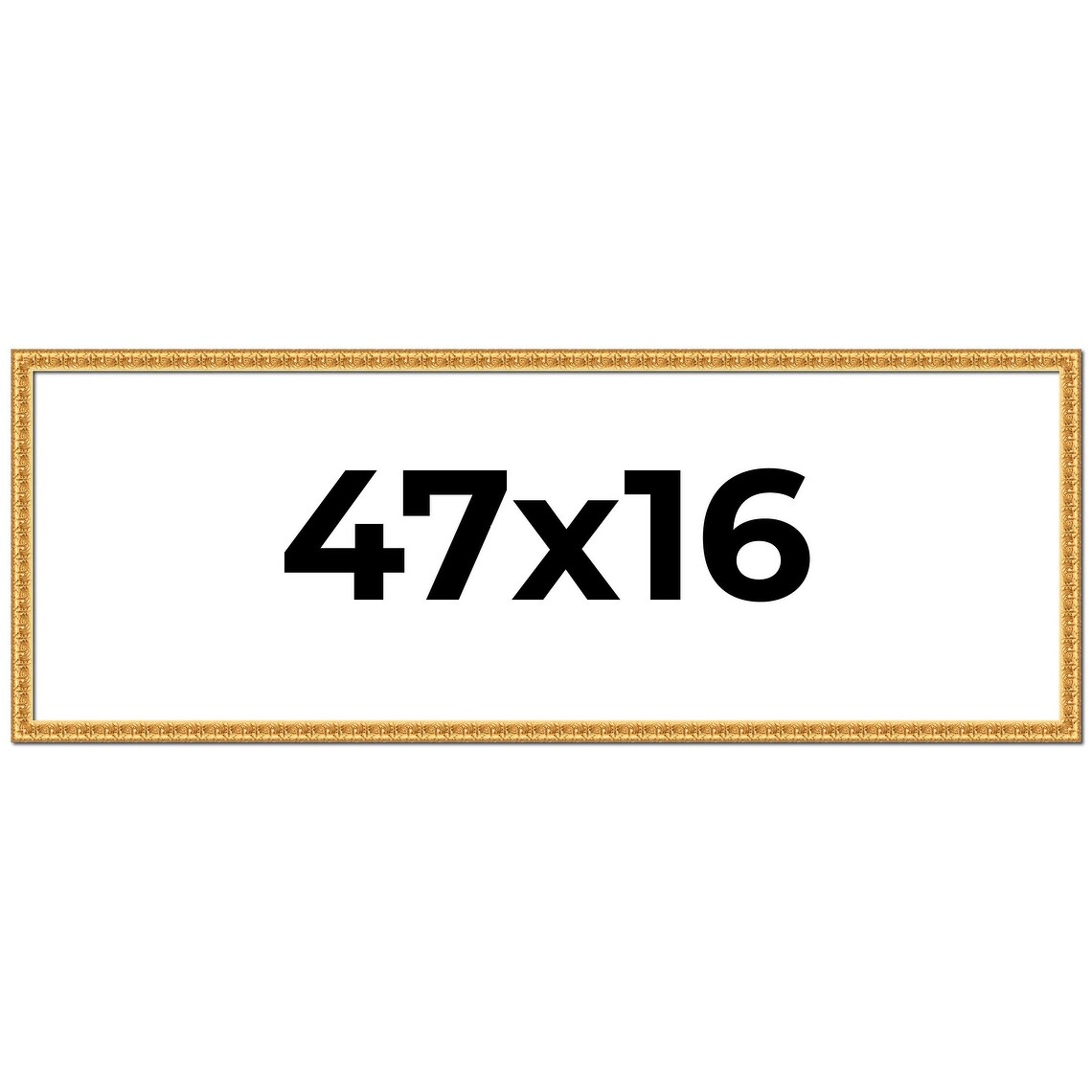 47x16 Frame Gold Real Wood Picture Frame Width 1 inches | Interior